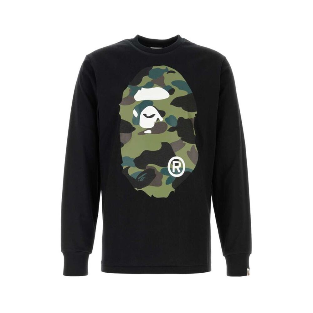 Bape Men Black Cotton 1St Camo T-Shirt